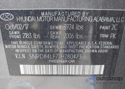 2018 Hyundai Elantra Value Edition from USA, damaged, VIN 5NPD84LF7JH280473